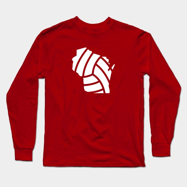 Wisconsin Volleyball Icon - Indoor Beach Grass Long Sleeve T-Shirt by Modern Evolution